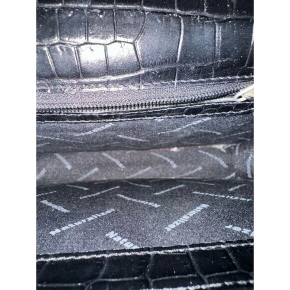 Vintage Naturalizer Faux Croc Handbag Black 9.5x7 - Picture 7 of 8
